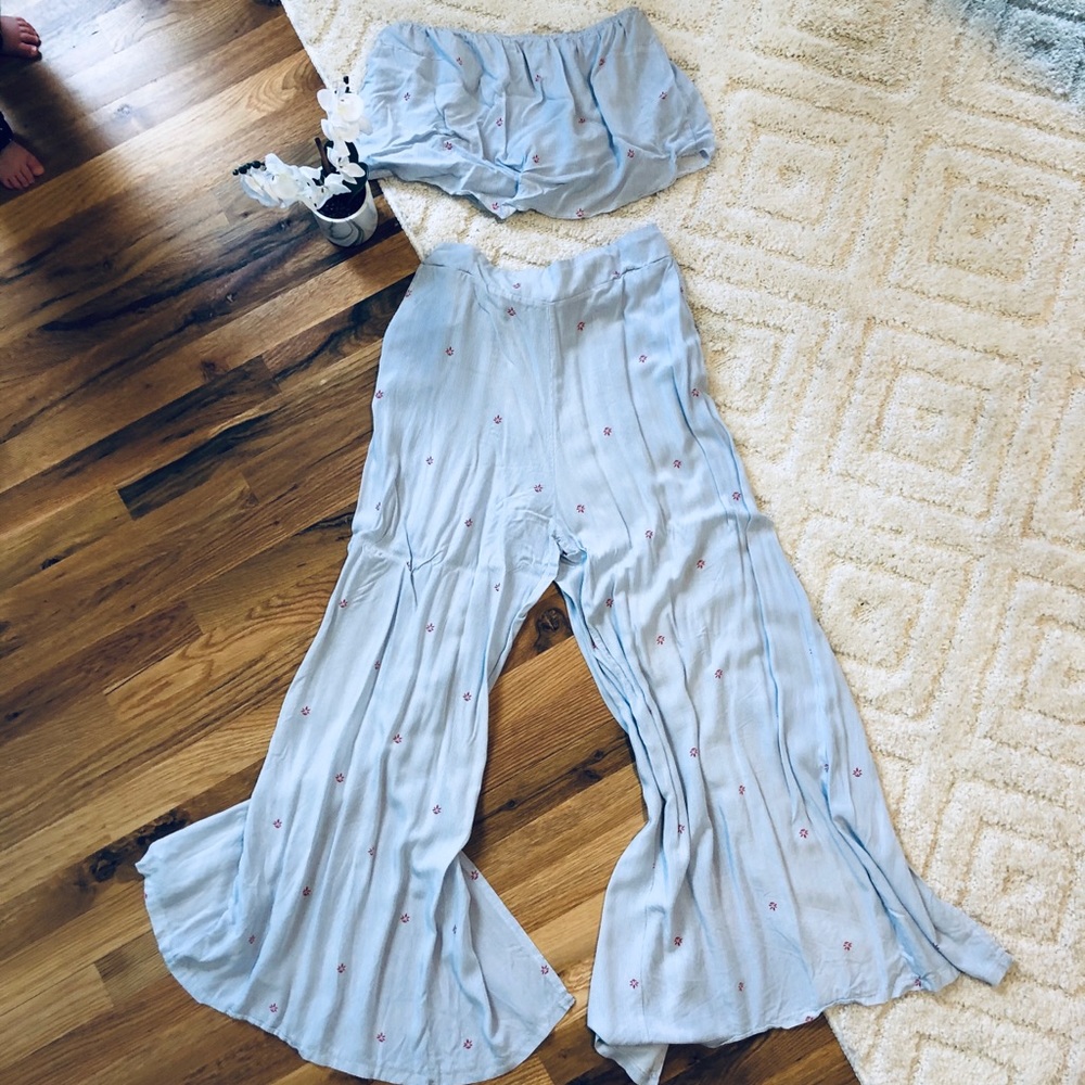 Jaase Two Piece Crop Tube Top and Pants Set Size L